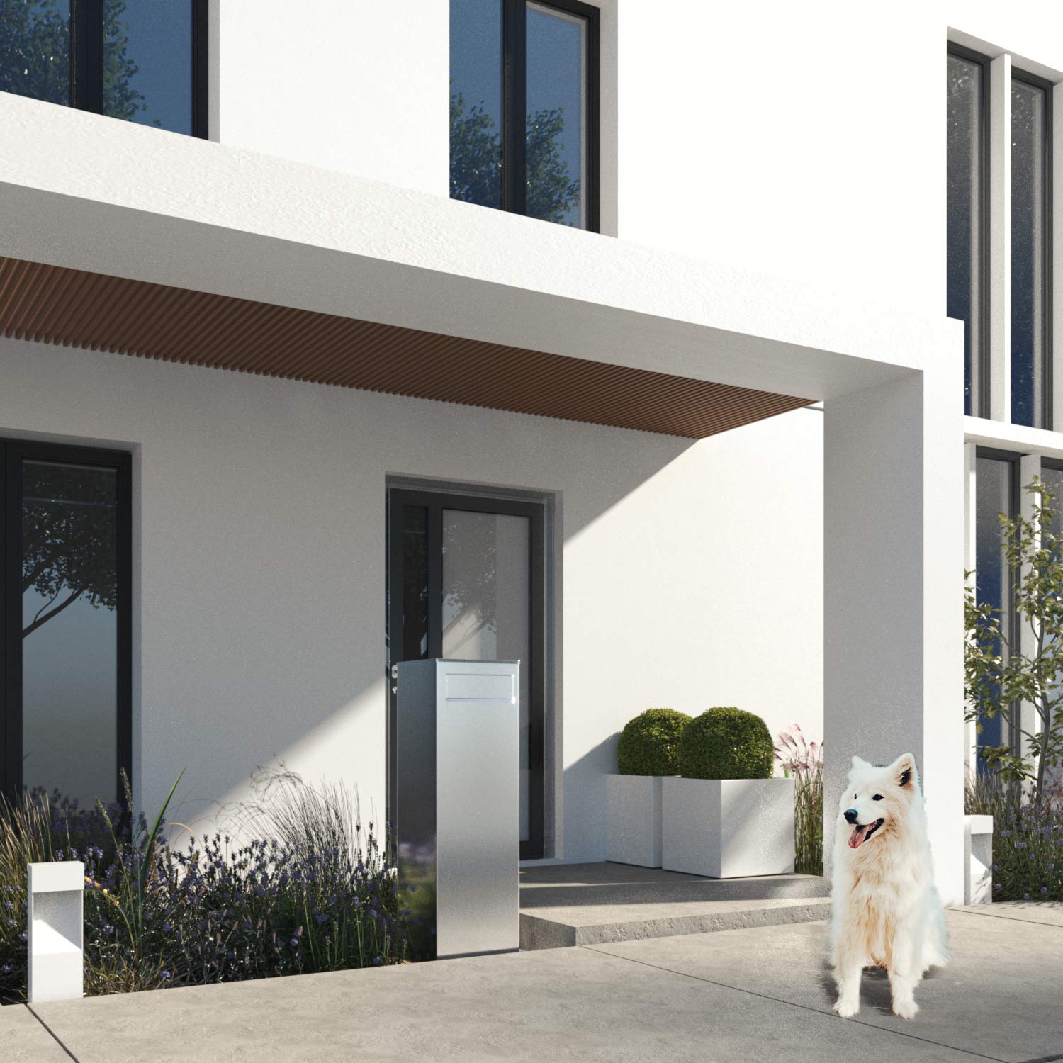 Supporto Casella Postale, Design Cassetta Monolith Grigio Metallizzato – bravios