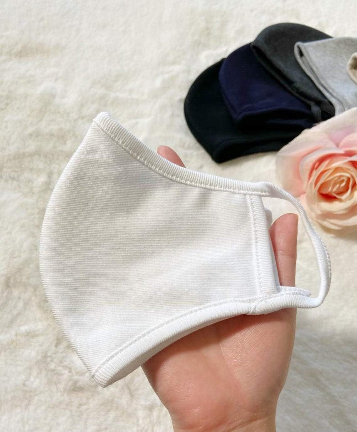 100% Cotton Mouth Face Cover 2.5" Pocket Filter, 2-layer Unisex Reusable Fashion Washable Cover (Pack 3, White)