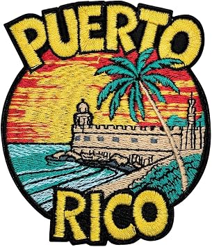 Heritage Puerto Rico Patch 4 inches, Cool Puerto Rico Iron On Patch Embroidered Travel Patches for Backpacks