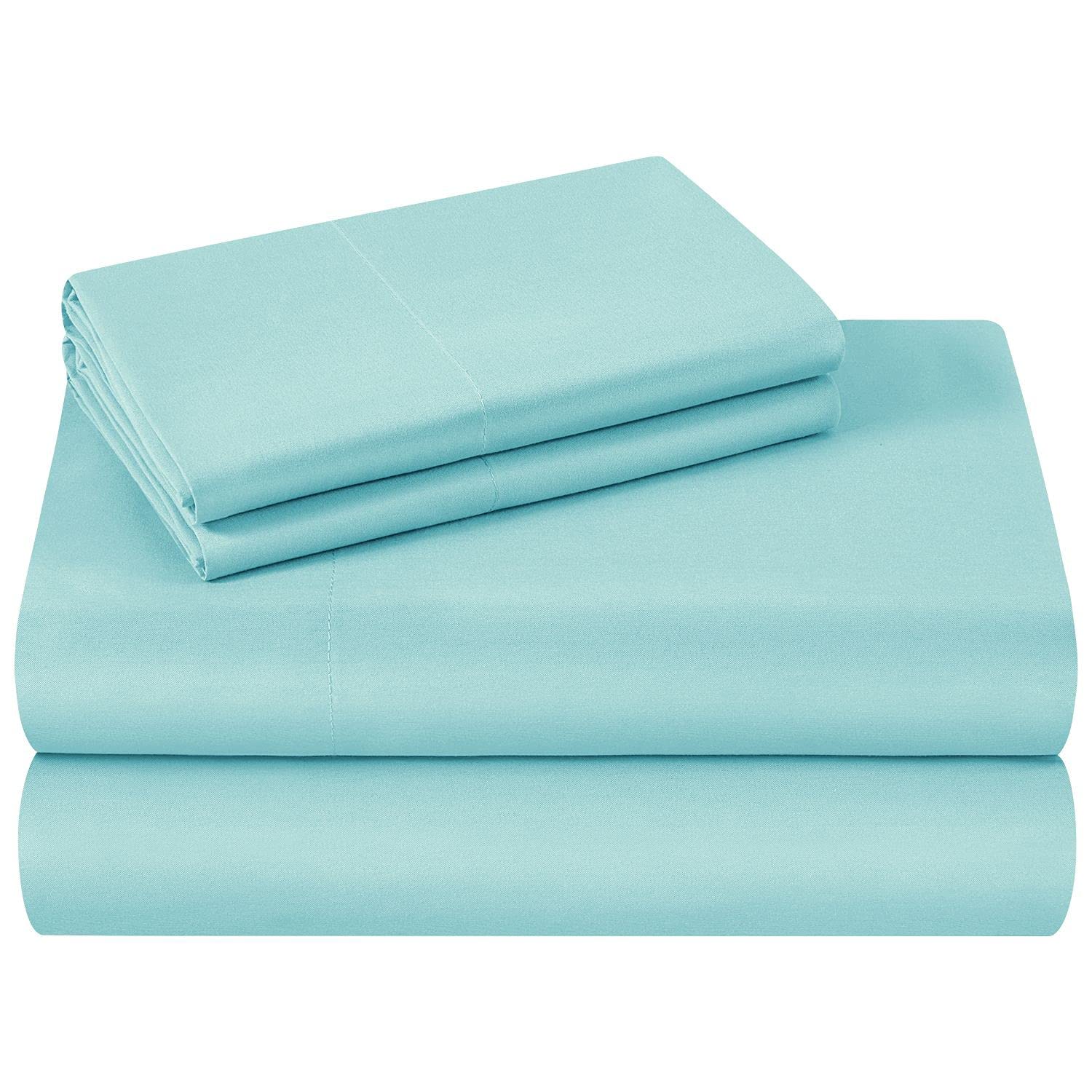 HOMEIDEASQueen Size Bed Sheets - 6 Piece Set (Aqua Blue) - Extra Soft Brushed Microfiber 1800 Bedding Sheets, Deep Pocket, Wrinkle & Fade Free