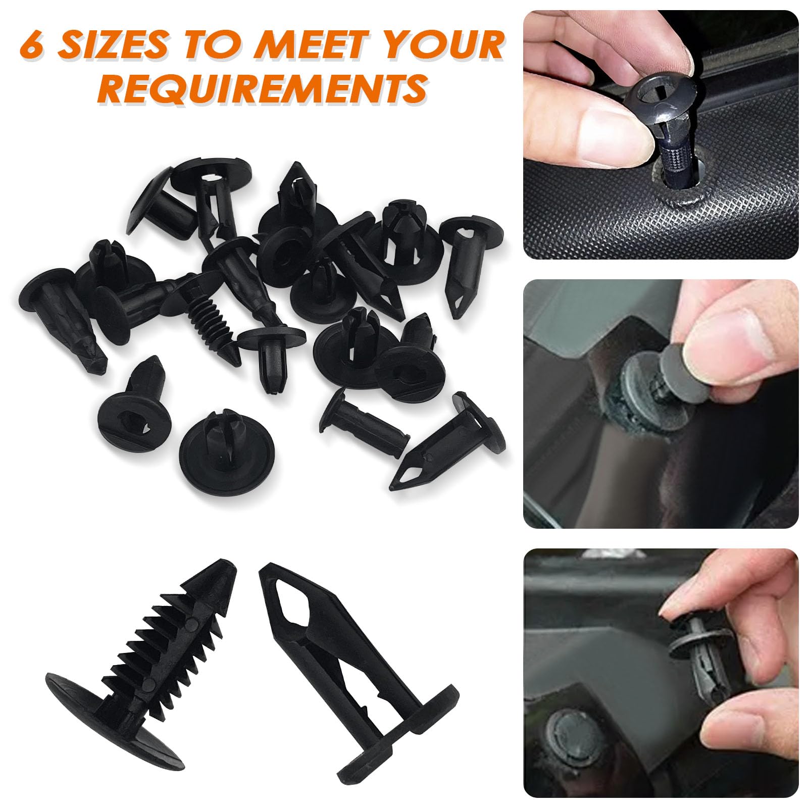 190 Pièces Clips Fixation Auto - 6 Tailles - Pour Pare-chocs, Portière, Ailes - Kit De Réparation