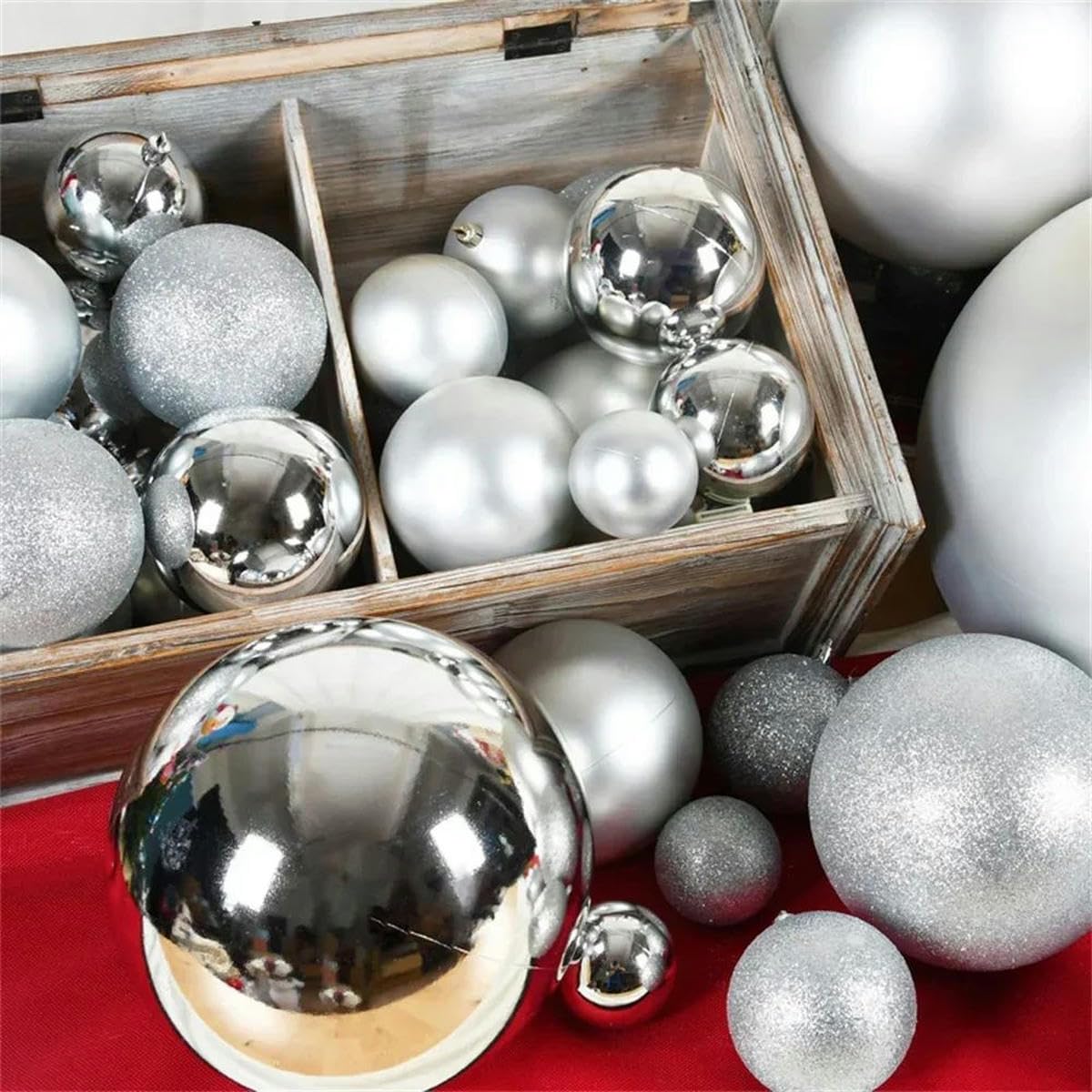 15 cm große Weihnachtskugeln, Christbaumschmuck, hängende Kugeln für Geburtstage, Feiertage, Hochzeiten, Deckendekorationen, mattiert, 8 cm, 6 Stück