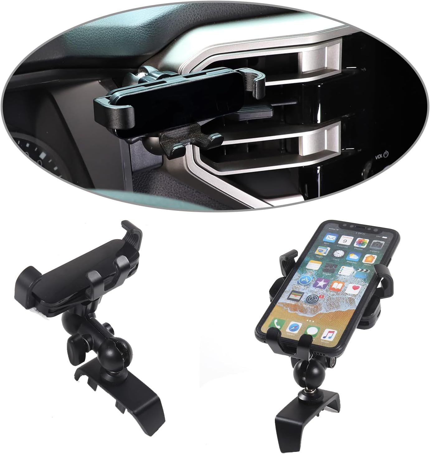 Car Phone Mount Fit for Tundra Sequoia 2022 2023 2024+,Phone Mount for Car Right Vent,Right Dashboard Hands Free Car Phone Holder Mount,Retractable Straight Phone Stand,Black (One-word Style)