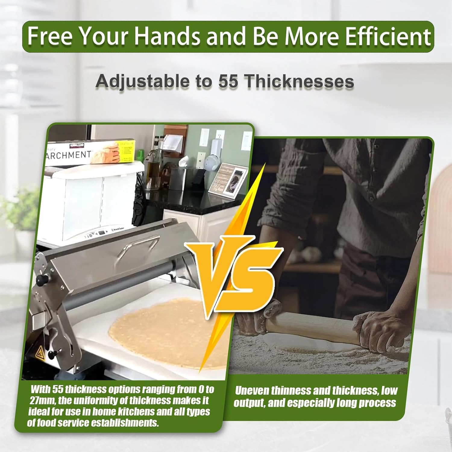 Laminoir à Pâte Pliable pour Boulangerie et Pâtisserie - Laminoir Manuel Professionnel en Acier Inoxydable Avec Grande Planche, épaisseur Réglable 0-27mm, manuel multifonction laminoir pate