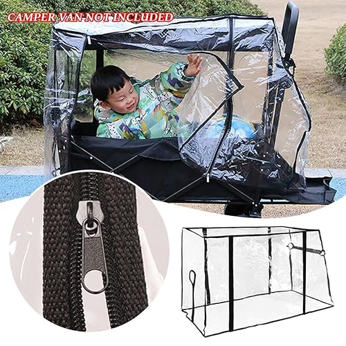 Miniatura 3 de Cubierta de lluvia plegable para carro, toldo transparente universal para jardín al aire libre, camping, picnic, carrito plegable, carrito