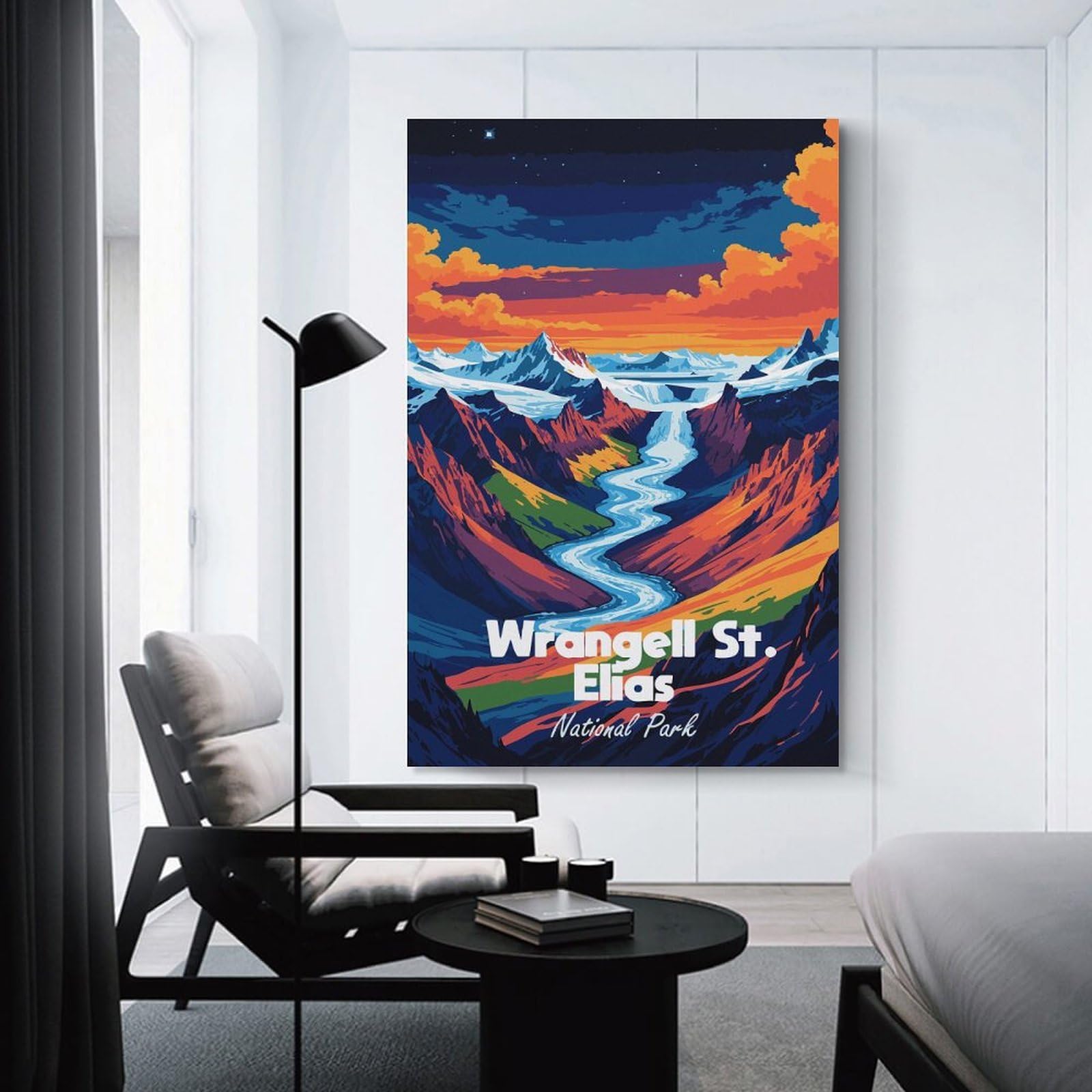 Junmoney Wrangell St. Elias National Park Art Wall Art Print, 20x30inch(50x75cm), for Bedroom Decor, Cosy Corners Or Studios, Decorative Wall Art for Cosy Rooms