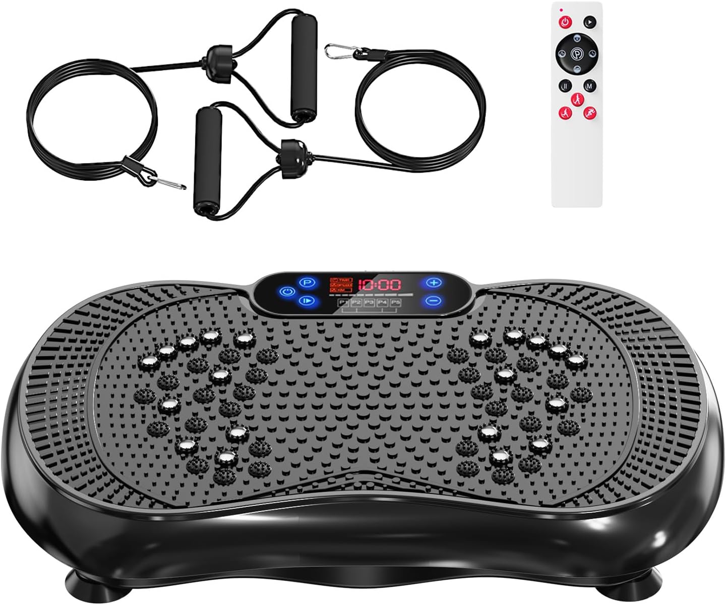 Vibration Plate Exercise Machine, Lymphatic Drainage Machine for Weight Loss, 100-Speed Platform with Remote & Bands, Quiet Full Body Vibrating Plate 500 Lbs Capacity Fitness Platform