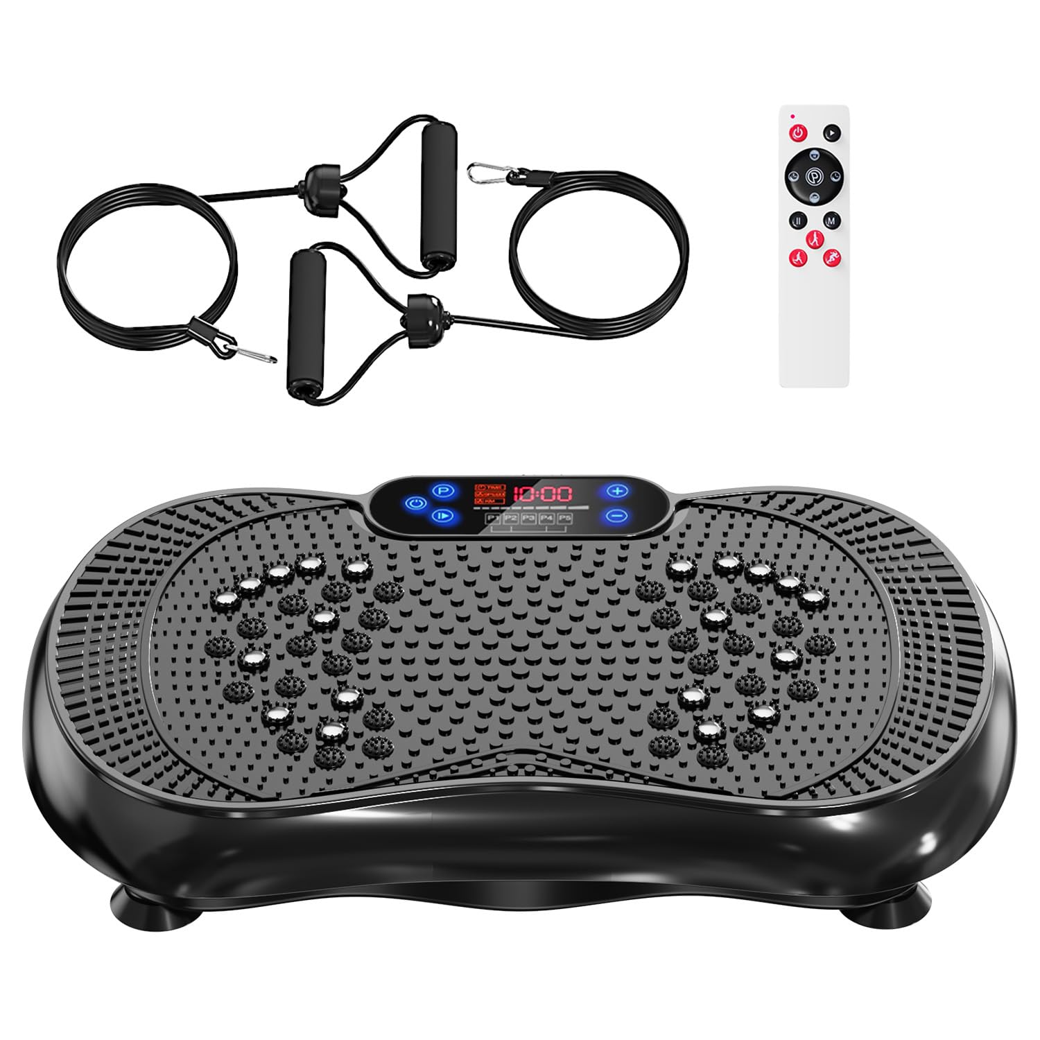 Plateforme Vibrante et Oscillante Fitness 100 Vitesses Télécommande Bandes Machine Sport Maison Silencieuse Capacité 225kg