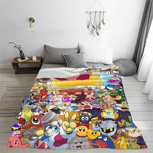 Miniatura 7 de Manta de franela de anime de dibujos animados, suave, ligera, cálida para todas las estaciones, para cama, sofá, 60 x 50 pulgadas