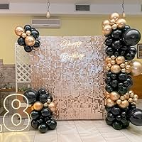 Vista 97 de 36 Panels Giltter Wall Backdrop Pink Shimmer Wall Backdrop for Party Wedding Birthday Engagement Bachelorette Parties Anniversary Decoration