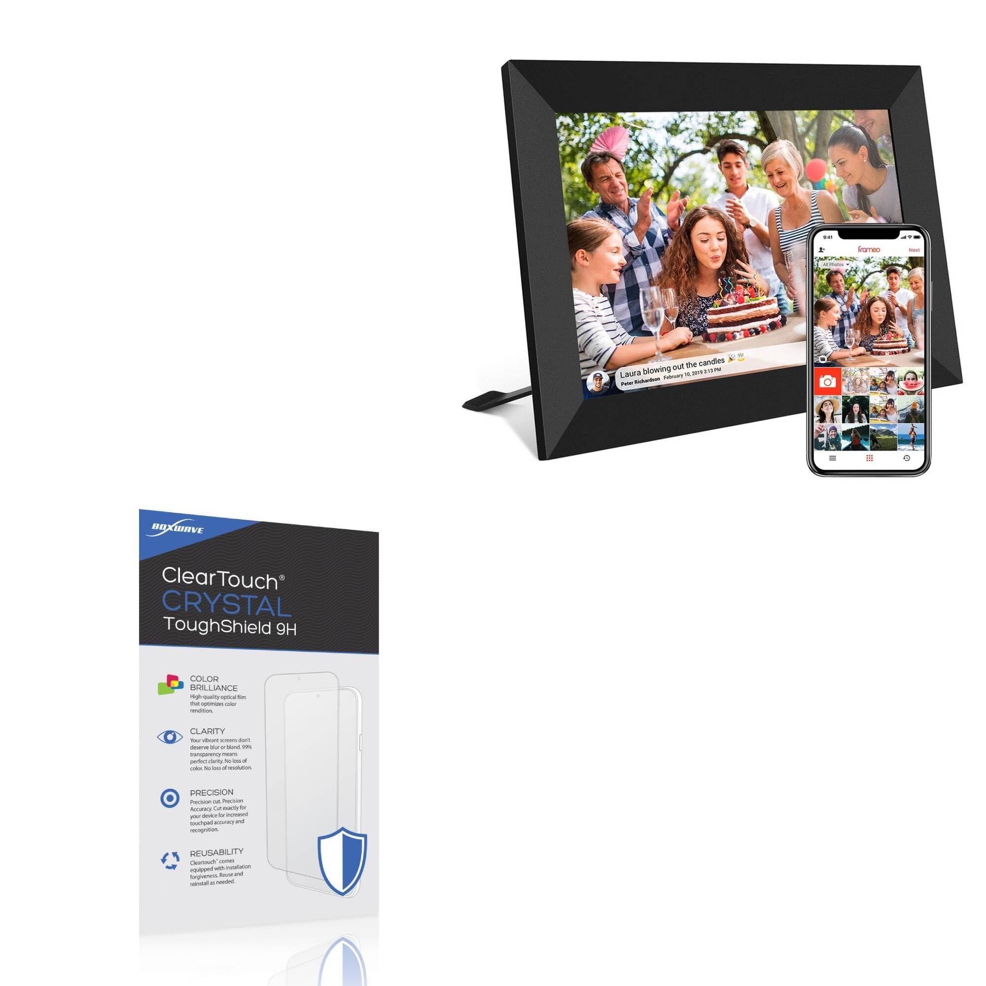 BoxWave Screen Protector Compatible with Frameo Digital Photo Frame (10.1in) - ClearTouch Crystal ToughShield 9H (2-Pack), Clear 9H Tough Flexible Film Screen Protector