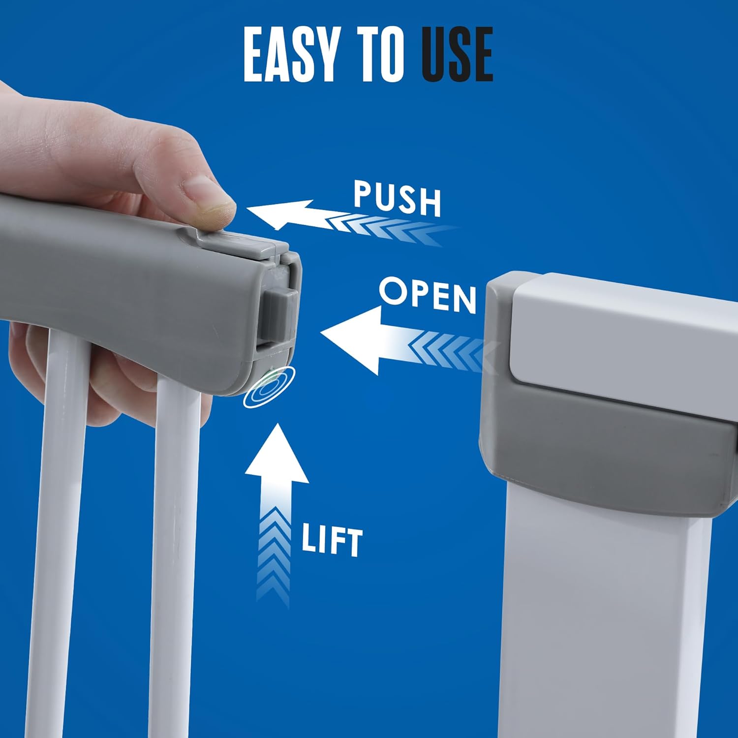 Houseables Cat Gate for Doorway, Tall Cat Gate, Kitty Fence, Barrier, Extra Tall, Pets, Hallway, Door, Climb Proof, Safety, Indoor, Dog, White, 51” High, 30 - 41 Inches Wide, No Drilling