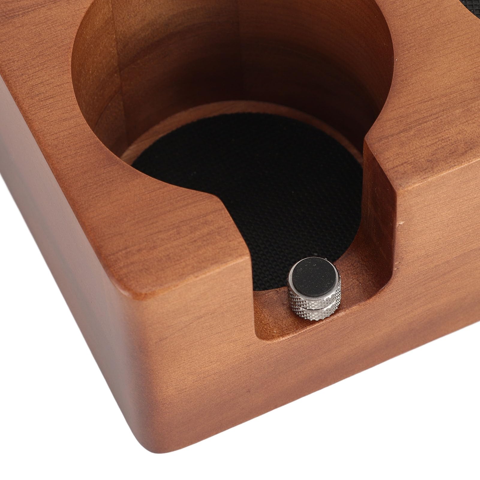 Estación de apisonamiento de espresso, soporte multifuncional de madera para café para portafiltro, manipulador y distribuidor de 58 mm