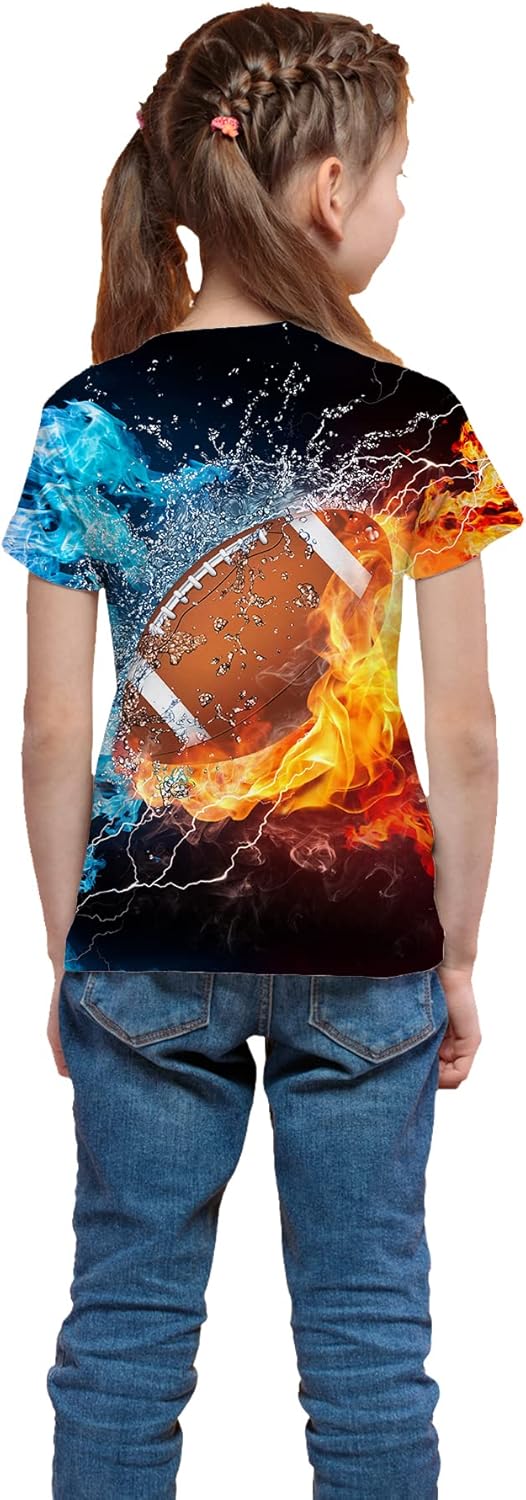 Miniatura 4 de QoGoer Camisetas gráficas 3D para niños, camisetas novedosas para niños y niñas, camisetas de manga corta con cuello redondo para adolescentes de 6