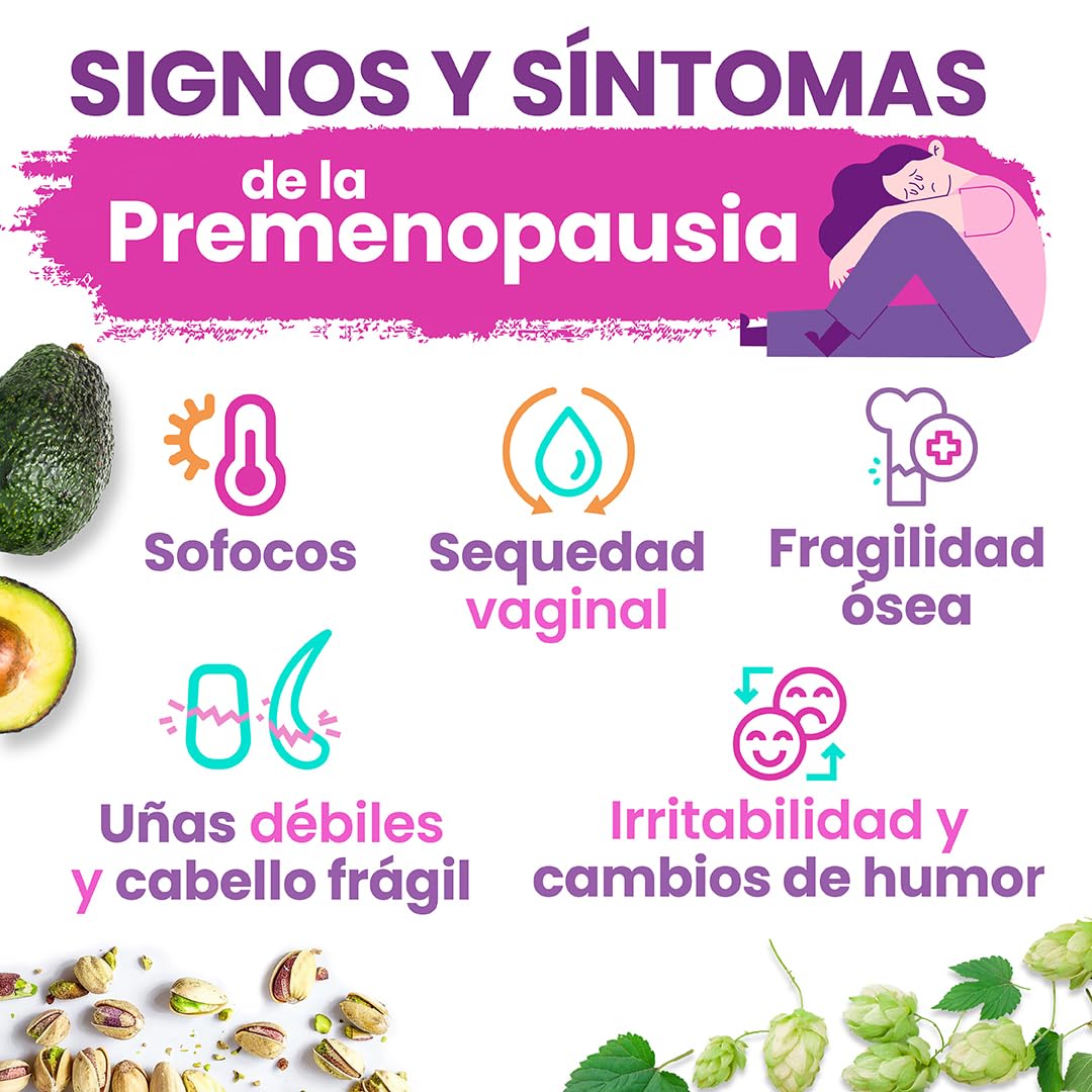 [60 cáps] ClimaFort Menopausia | Para 2 meses | Alivia Sofocos, Sudoración y otros Síntomas de la Premenopausia | Pastillas con Lúpulo, Vitaminas y Minerales | 1 al día | Pastillas Menopausia con Vitaminas y Minerales | Alivia Sofocos y Sudoración | Sin h
