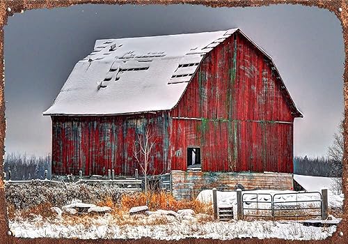 Letrero de metal retro con diseño de granero, decoración de pared para el hogar, cafeterías, pubs, club, placa de regalo, 8 x 12 pulgadas