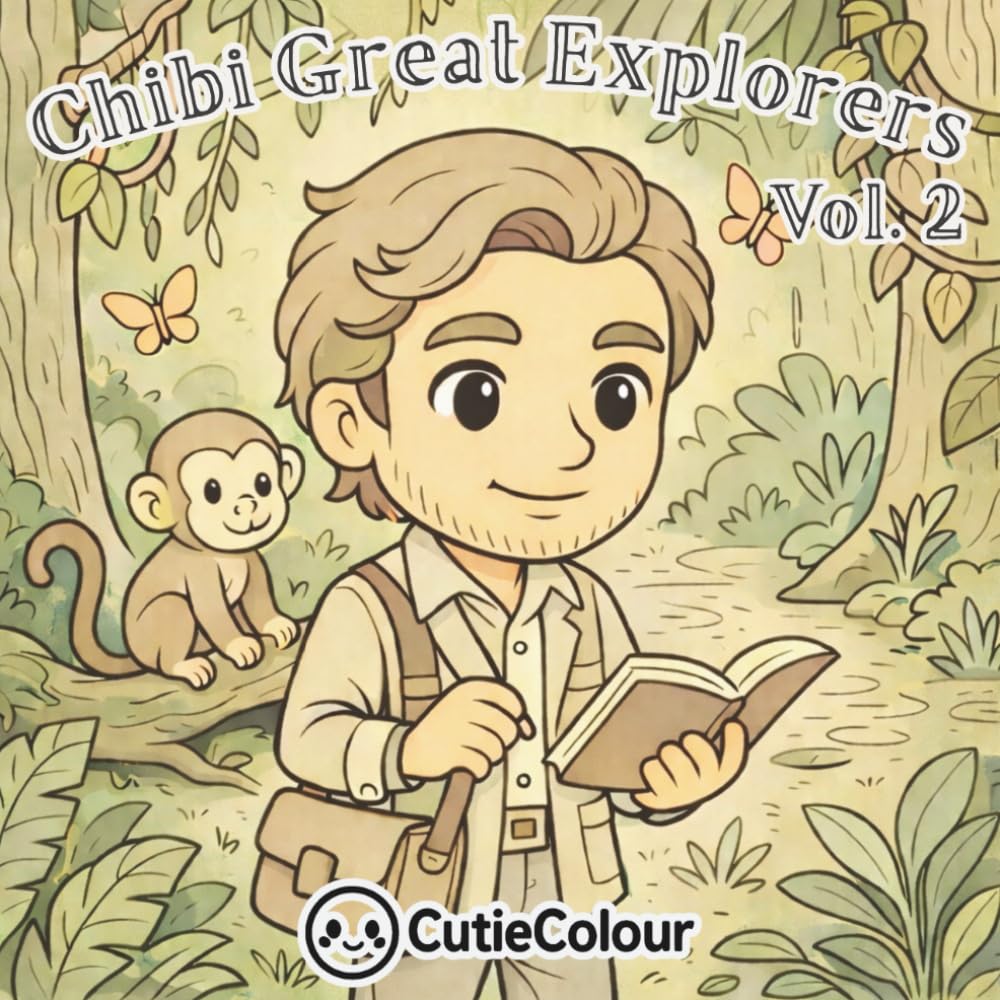 Chibi Great Explorers Volume 2: A 25 Image Cute and Detailed Adult Coloring Book of Famous Explorers, World Travel, History & Adventure