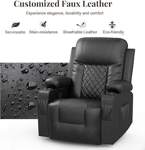 Miniatura 7 de Juego de sofá reclinable con 2+1 piezas en la sala de estar, sofá biplaza reclinable de 2 plazas, 1 silla reclinable con asiento de sofá individual