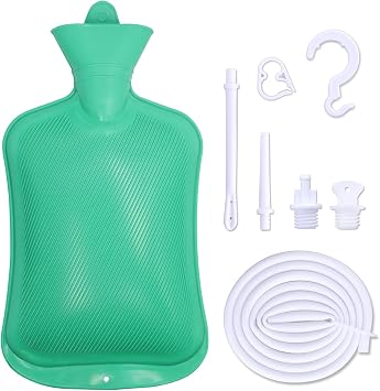 Coffee Enema Bag Kit, Douche Bag Combination Kit for Men and Women 5ft PVC Hose, 2L Capacity Water Colon Detox Cleanse Kit Green, 2L