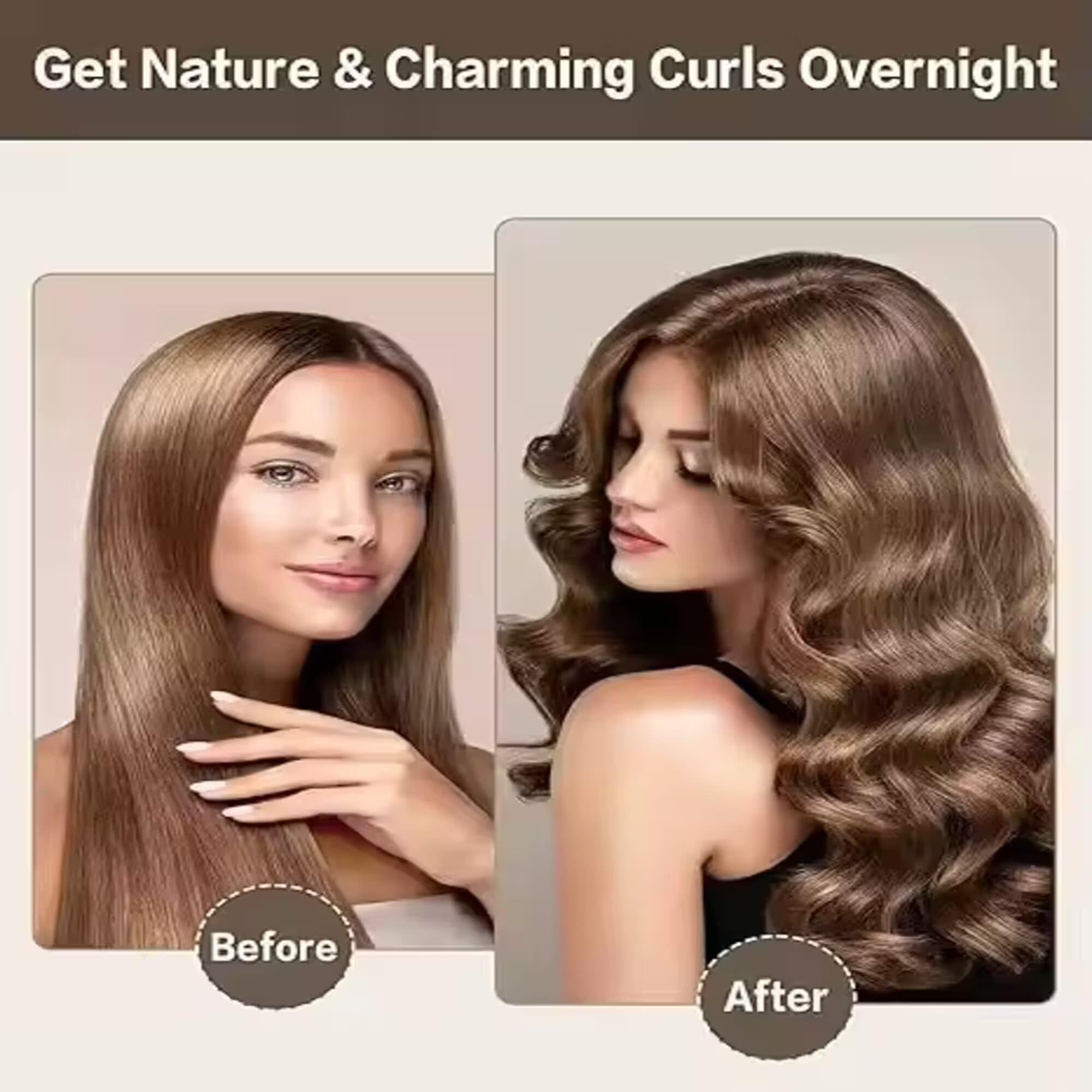 Heatless Curlers for Hair Velvet Overnight Rods 4 PCS Soft Foam Tubes for Long & Short Locks Gentle Wave Set with Satin Wrap for Comfortable Sleep and Smooth Bouncy Waves