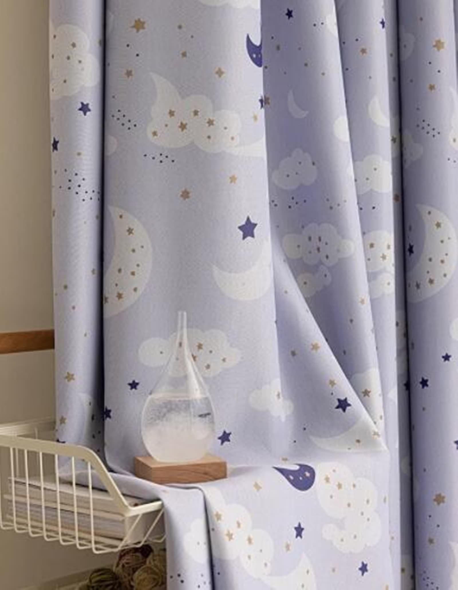 Cortinas opacas para ventana, habitación de niños, niños, niños, niños, niños, niñas, diseño de estrellas, luna, nube, poliéster, opaca, para dormitorio, 107 x 132 cm