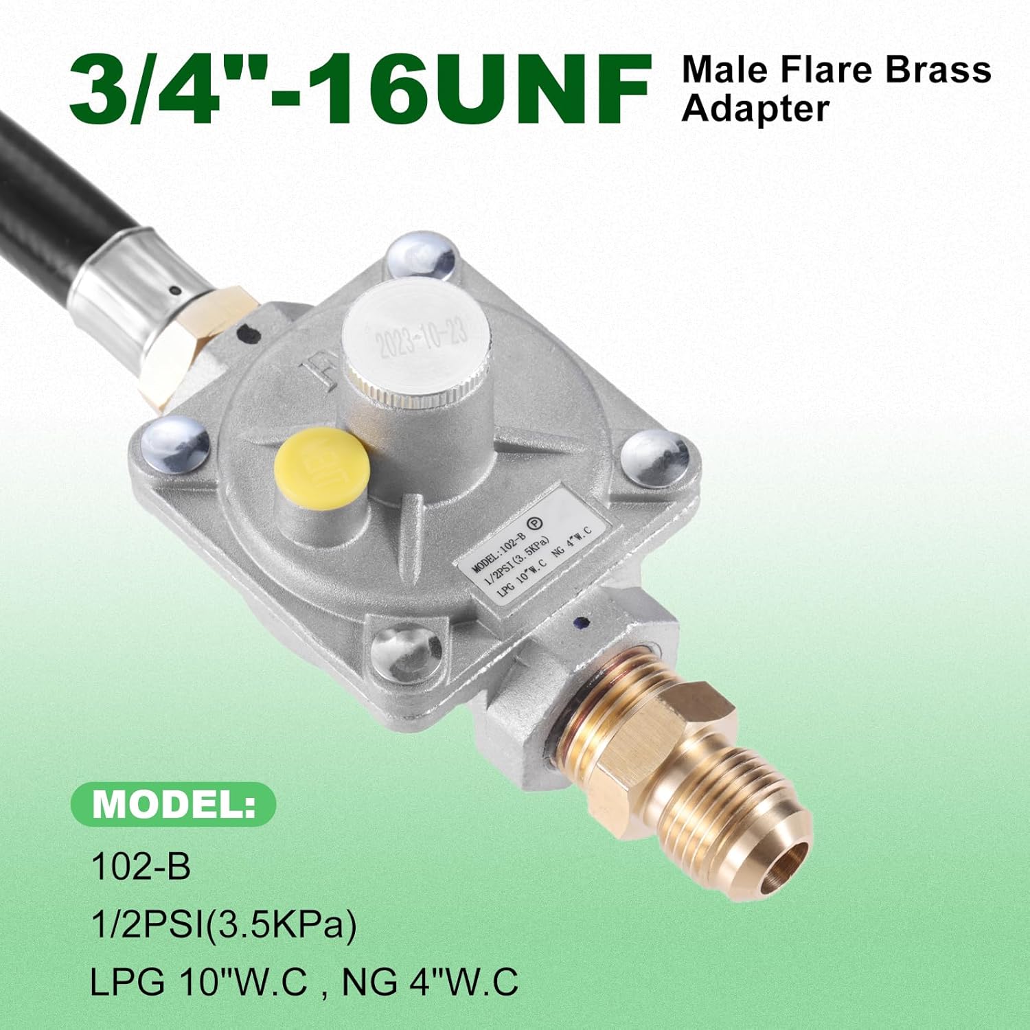 Natural Gas/Propane Grill Conversion Kits, Pressure Regulator Valve for Grill, Fire Pit, Stove, 1/2 PSIG Inlet Pressure & 4" W.C. Outlet Pressure
