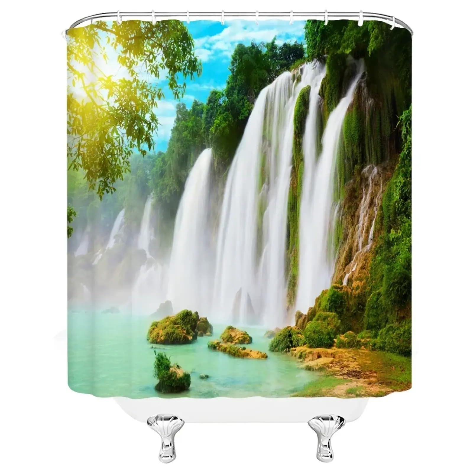 Rideau de douche imperméable contre les moisissures en tissu lavable 85x150cm