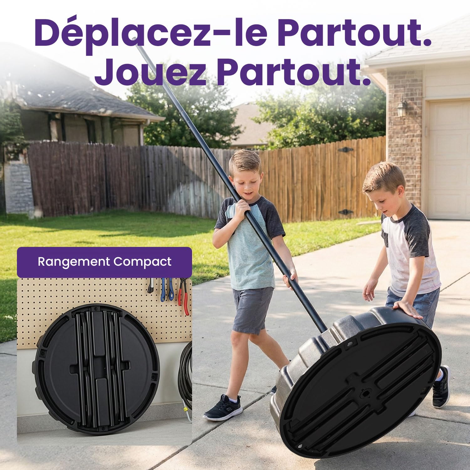 Hurtle Jeu de Tetherball Extérieur Réglable 1,2-2,7 m Set Complet Base Lestable Balle Corde Jardin Stable