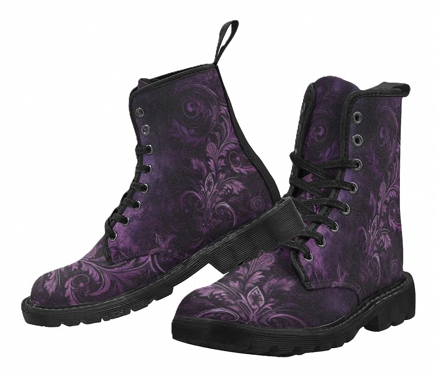 Women Ankle Boots Leopard Gradient Print Butterfly Flower Starry Sky Color-blocked Combat Booties Platform Lightweight Leather with Jeans Dress Skirts Travel Party Halloween Christmas