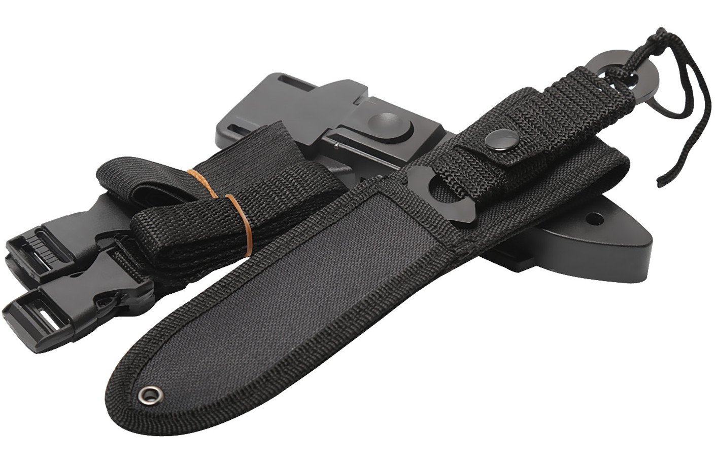 Dive Knife Black Tactical Sharp knives with 2 Sheaths and Leg Strap