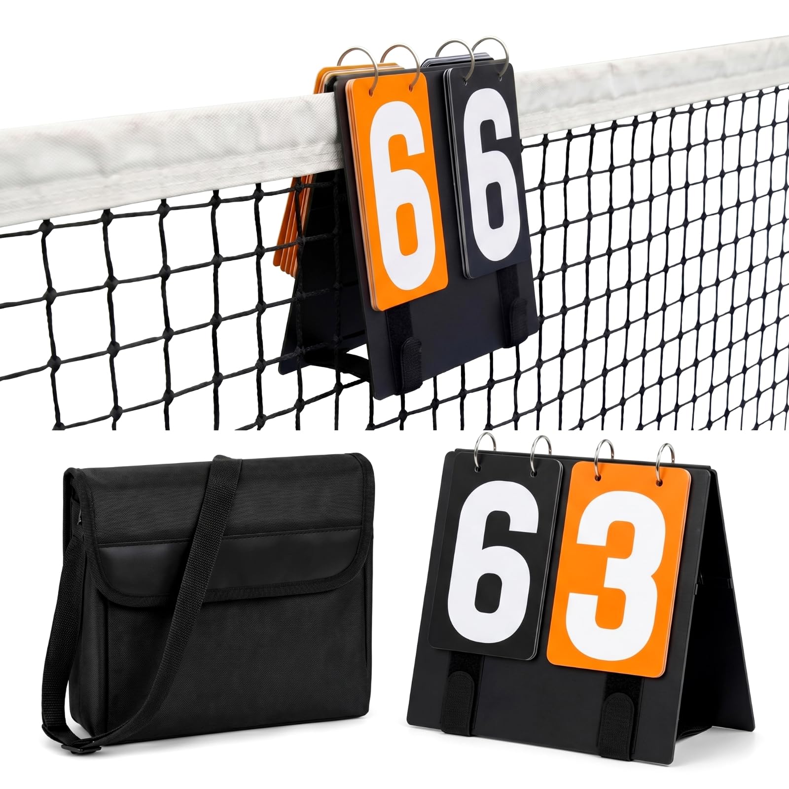 Hiboom Portable PVC Tennis Score Keeper Magnetic 2 Digit Scoreboard Flipper 0-9 Double Sides Flip Scorecard Scorekeeper for Tennis Sports Match Daily Use Outdoor Outside-image-45