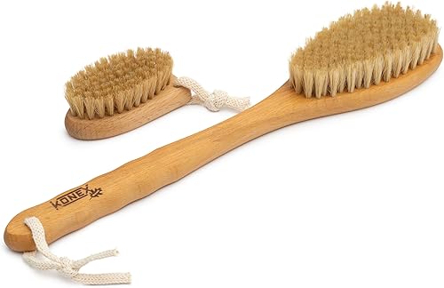 Dry Brushing Body Brush Set - Exfoliating Shower Scrubber(Large 15")