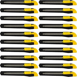 20 Small Safety Box Cutter Utility Knife Retractable Snap off Blade BLACK