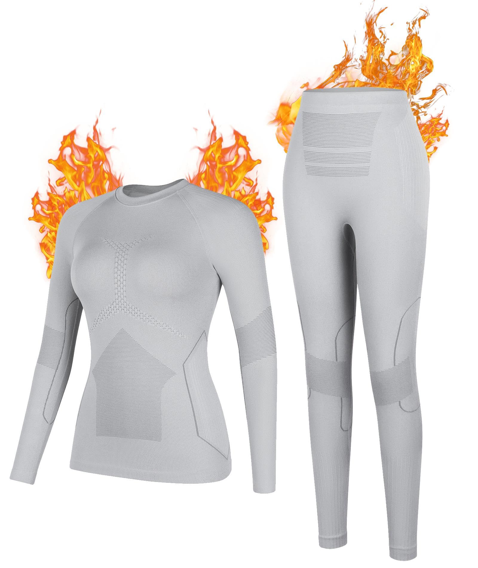 attraco Thermal Underwear Set for Women Long Johns Warm Base Layer Top & Bottom for Cold Weather-picture-32