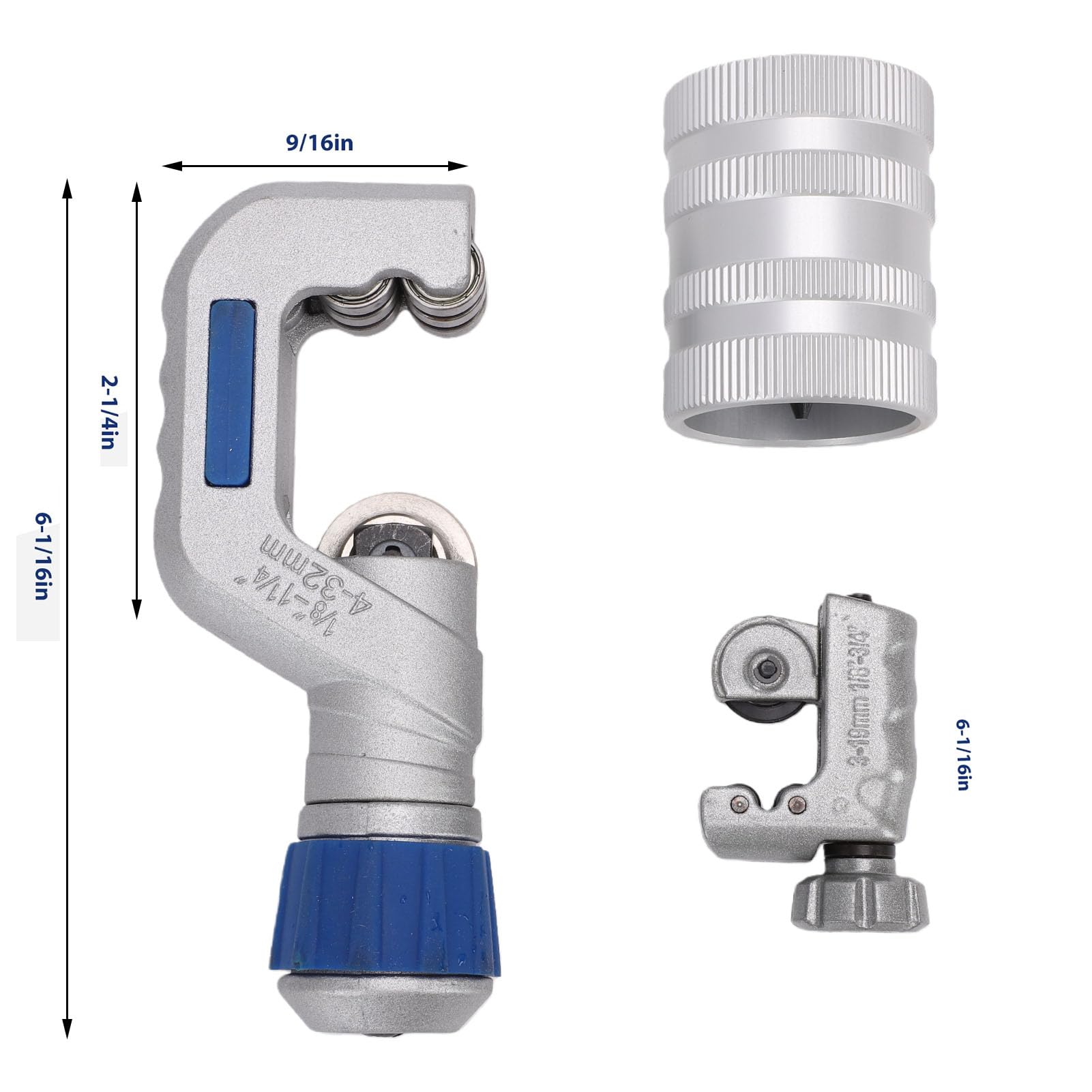 Yosoo Health Gear Zestaw Obcinaków do Rur, Trwałe Narzędzie do Obcinania Rur Metalowych z Rozwiertakiem, 3 Elementy Cięcia Aluminiowych i Miedzianych od 1/8 1-/4 Cala, Idealne zastosowań