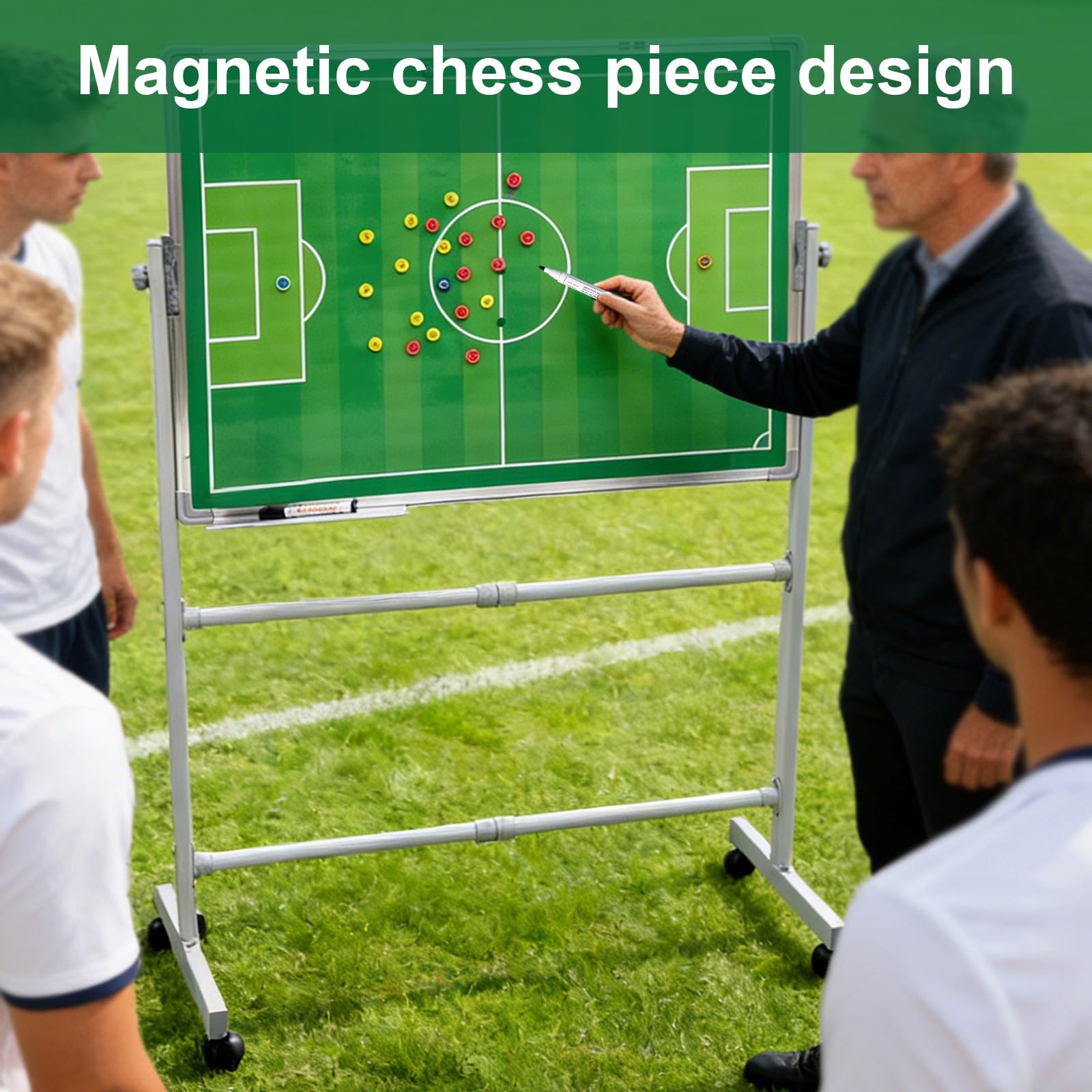 Lavagna Magnetica per Allenamento di Calcio, Lavagna Calcio Allenatore di Board, Telaio e Supporto in Alluminio, per Allenamento