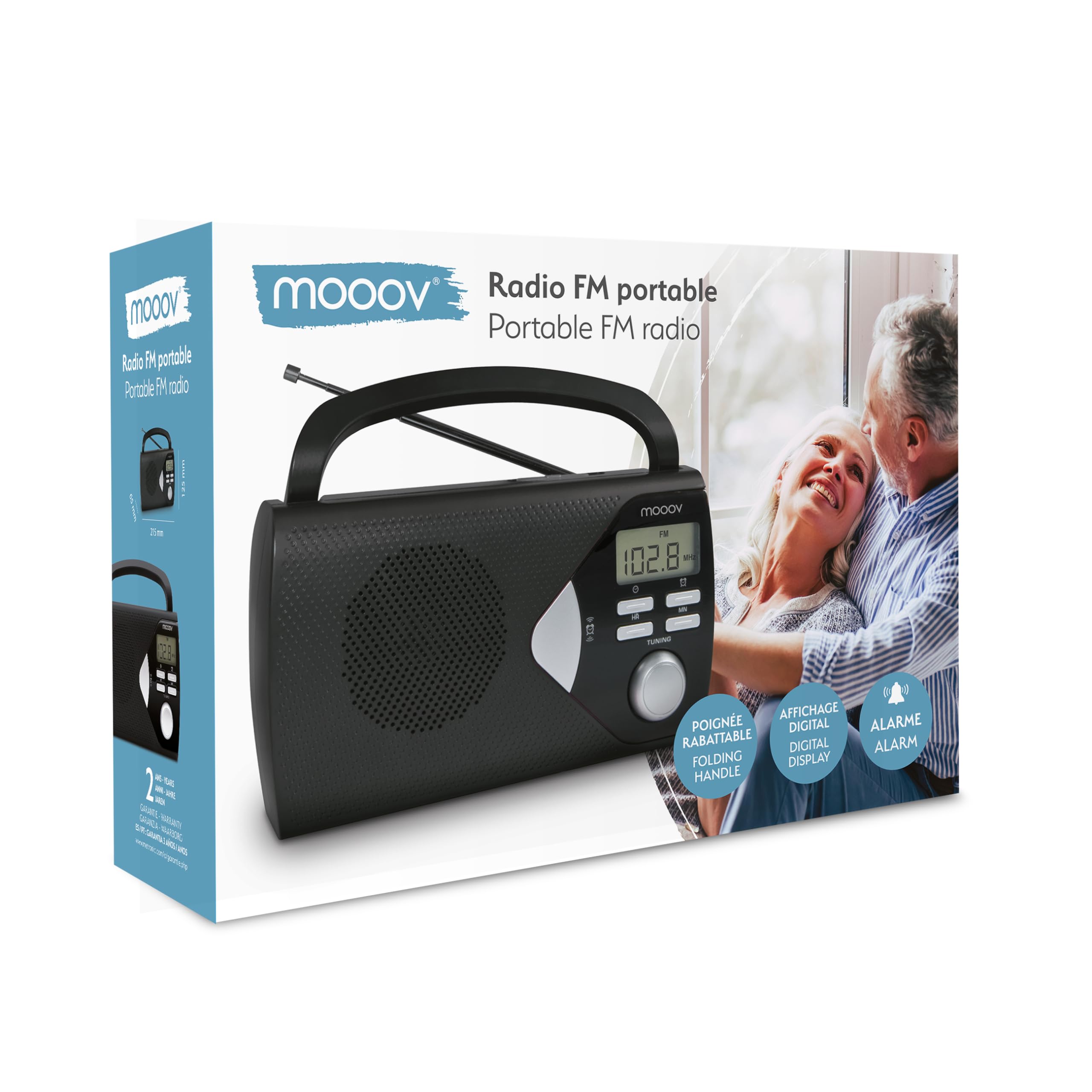 Metronic 477205 - Radio portátil, Radio Am/FM, Pantalla Digital, Alarma Opcional, Color Negro.