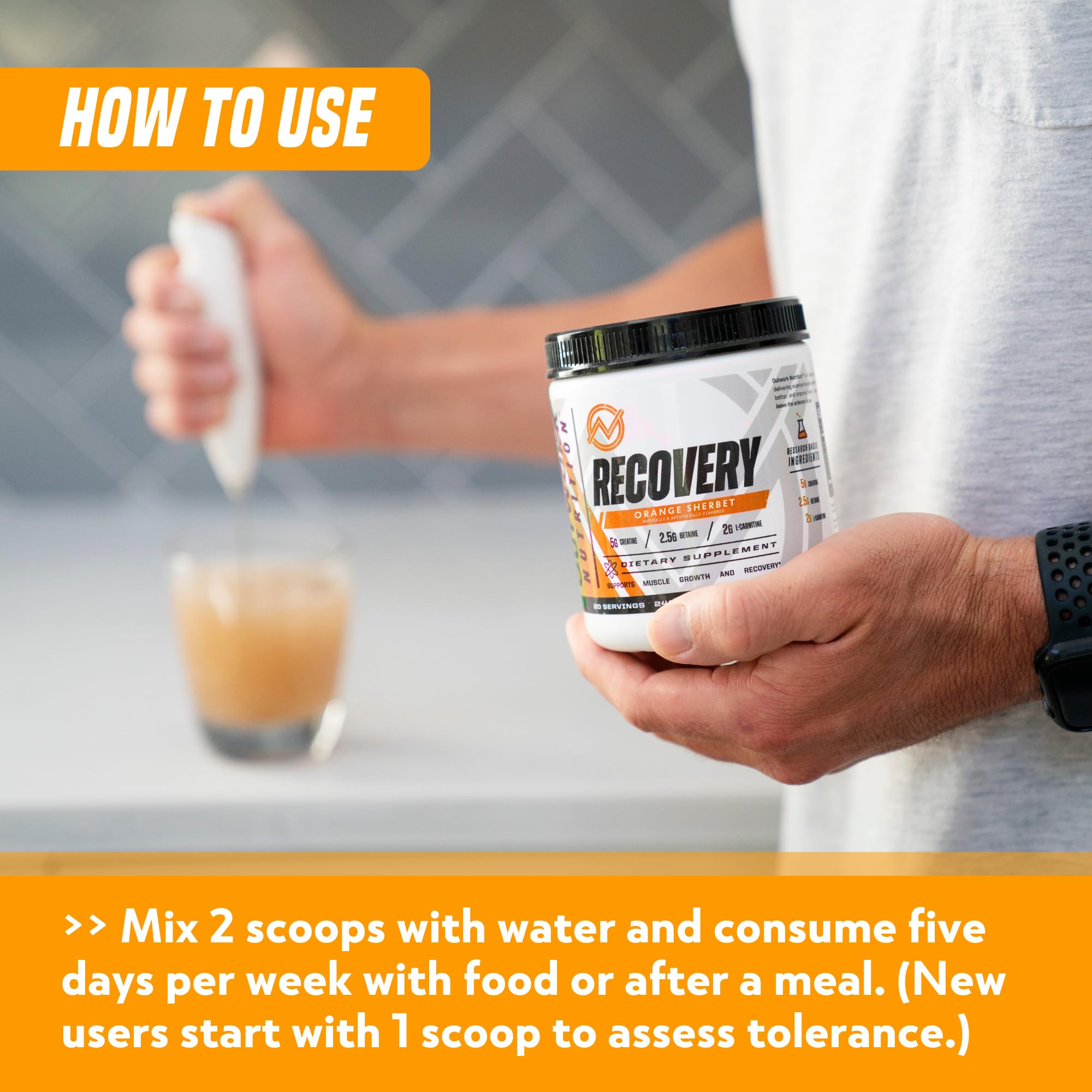 Outwork Nutrition Post Workout Recovery Powder (Orange Sherbet) — Amazon image 5