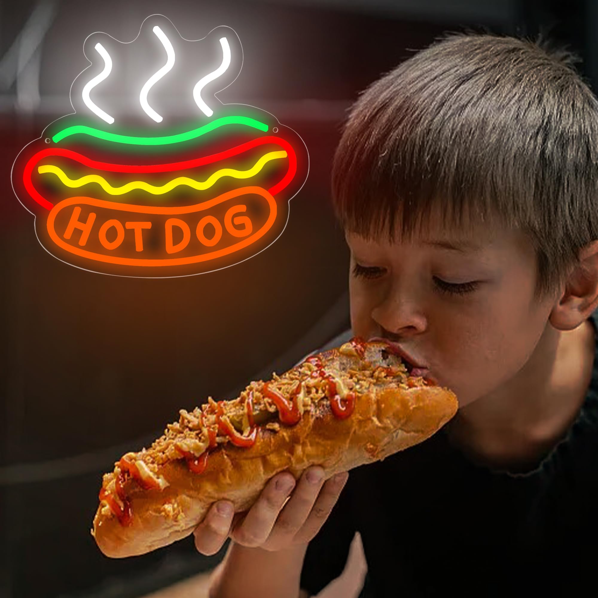 特別価格】アメリカンネオンサイン HOT DOG ネオン管 照明
