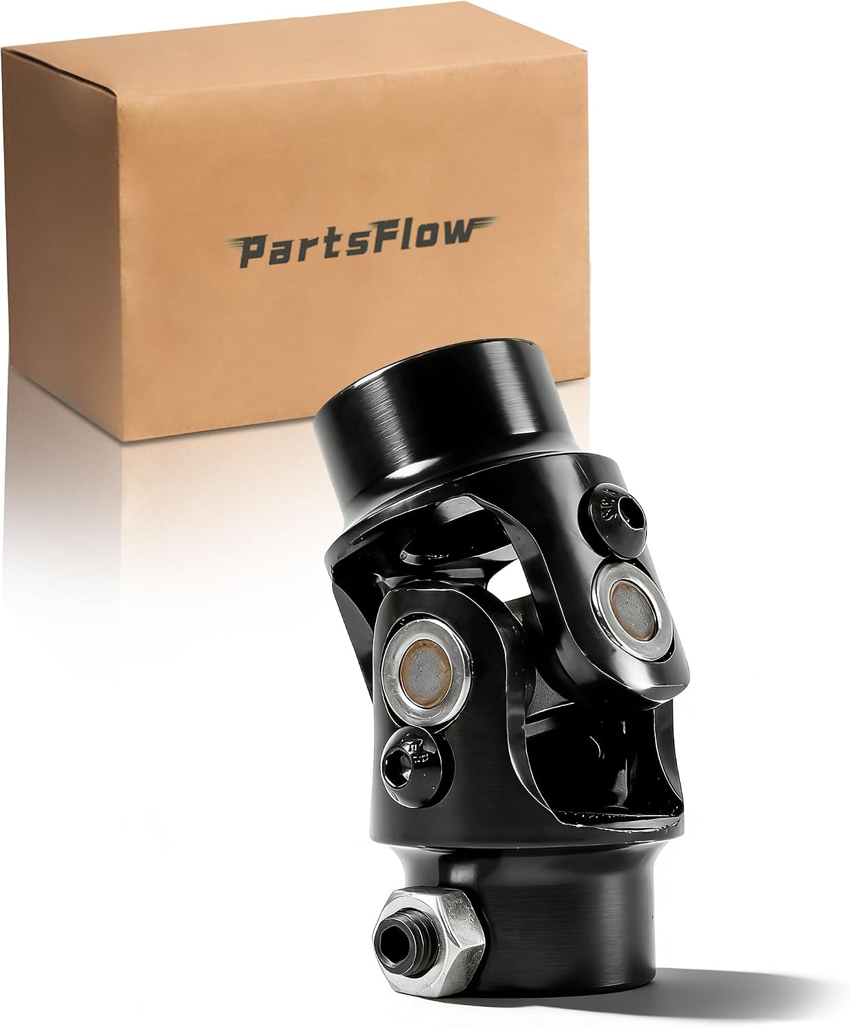 Partsflow Black Manual Steering U Joint 3/4-36 Spline X 3/4" DD for 1963-1968 Chevrolet Corvette for 1966-1975 Ford Bronco E-150 F-150 F-250