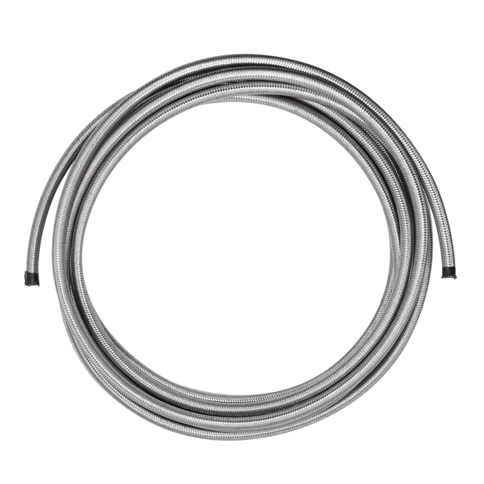 Tubo carburante da 3/8 6 AN 6 m, tubo carburante AN6 da 3/8", tubo universale in acciaio inossidabile argentato intrecciato in nylon CPE tubo olio gas (non adatto E85)
