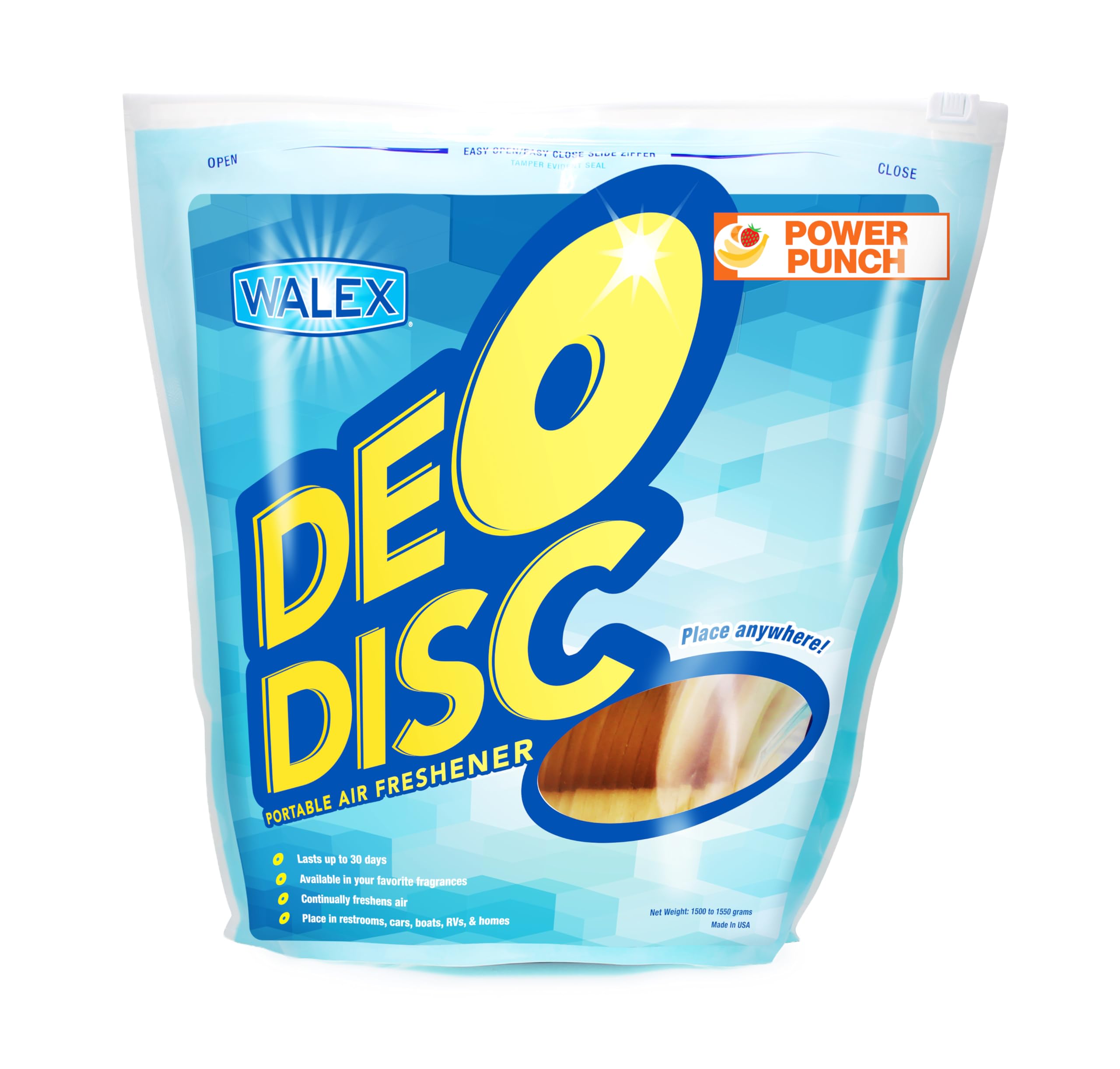 Walex Deo-Disc Commercial Air Freshener Disc - Power Punch Scent, 100-Pack