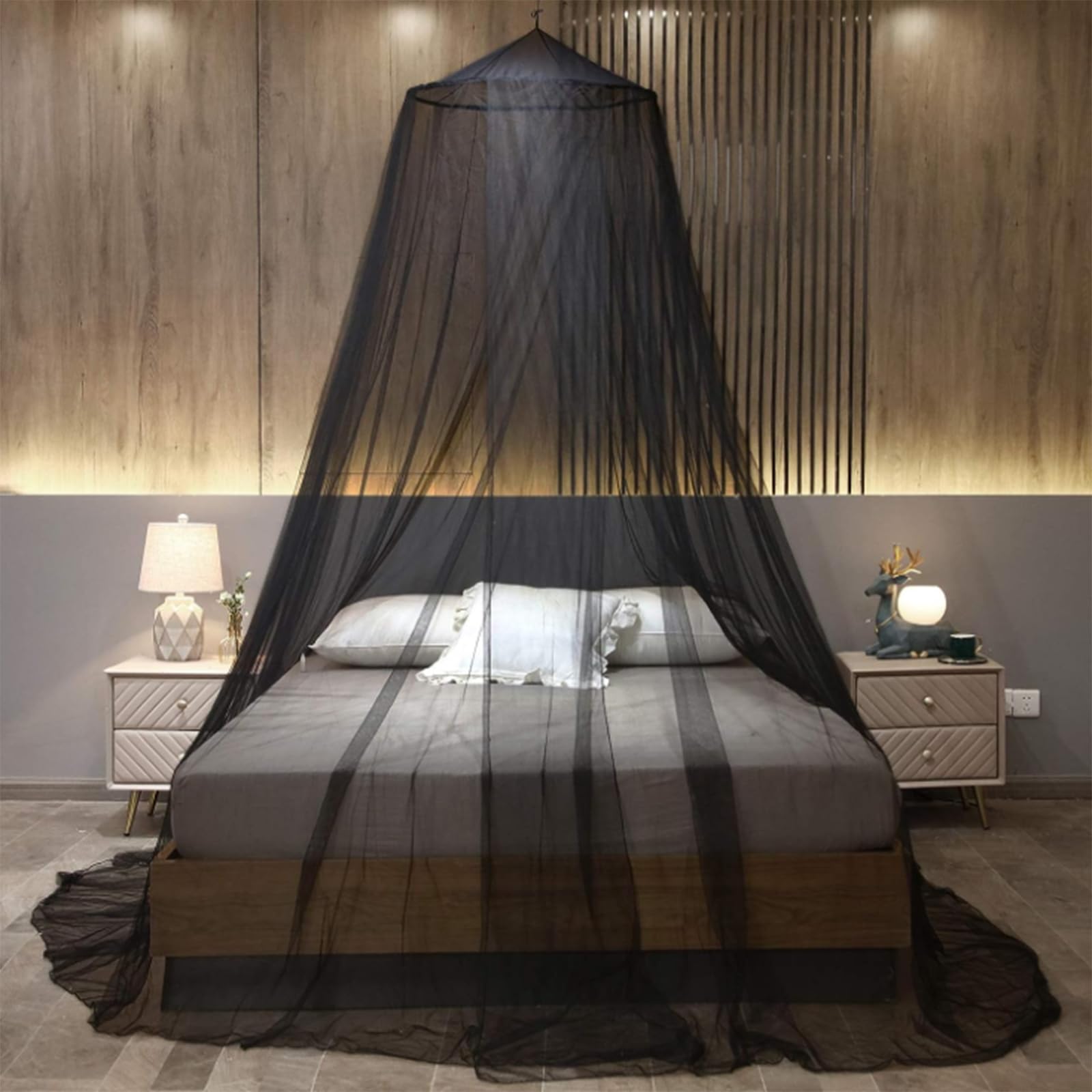 ZIQINPSQ Feinmaschiges als Moskitoschutz,Insektenschut, Moskitonetz Doppelbett und Einzel Bett,inklusive Montagematerial,zeinfache Anbringung. (Schwarz)