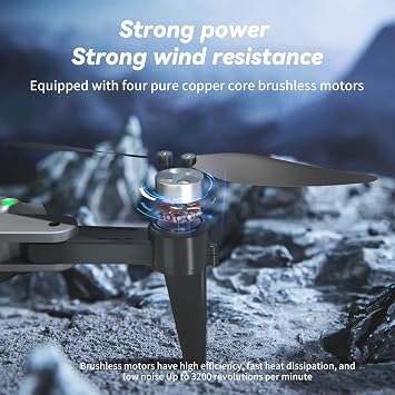 Drone with Camera 4K for Adults, GPS Auto Return, 60 Mins (3 Batteries), Brushless Motor, 5GHz Real-Time Video, One Key Takeoff/Landing, Auto Follow,Carrying Case, Under 249g No FAA(Black)