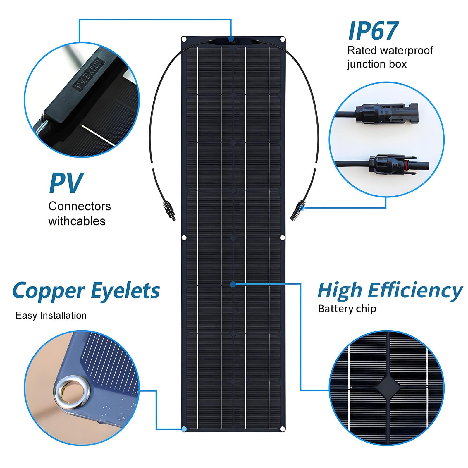 Kit De Placa Solar Fotovoltaica De 400 W, 2 Paneles Solares Monocristalinos De 200 W con Controlador De Carga De 40 A, para Barco, Camping Y Hogar Black