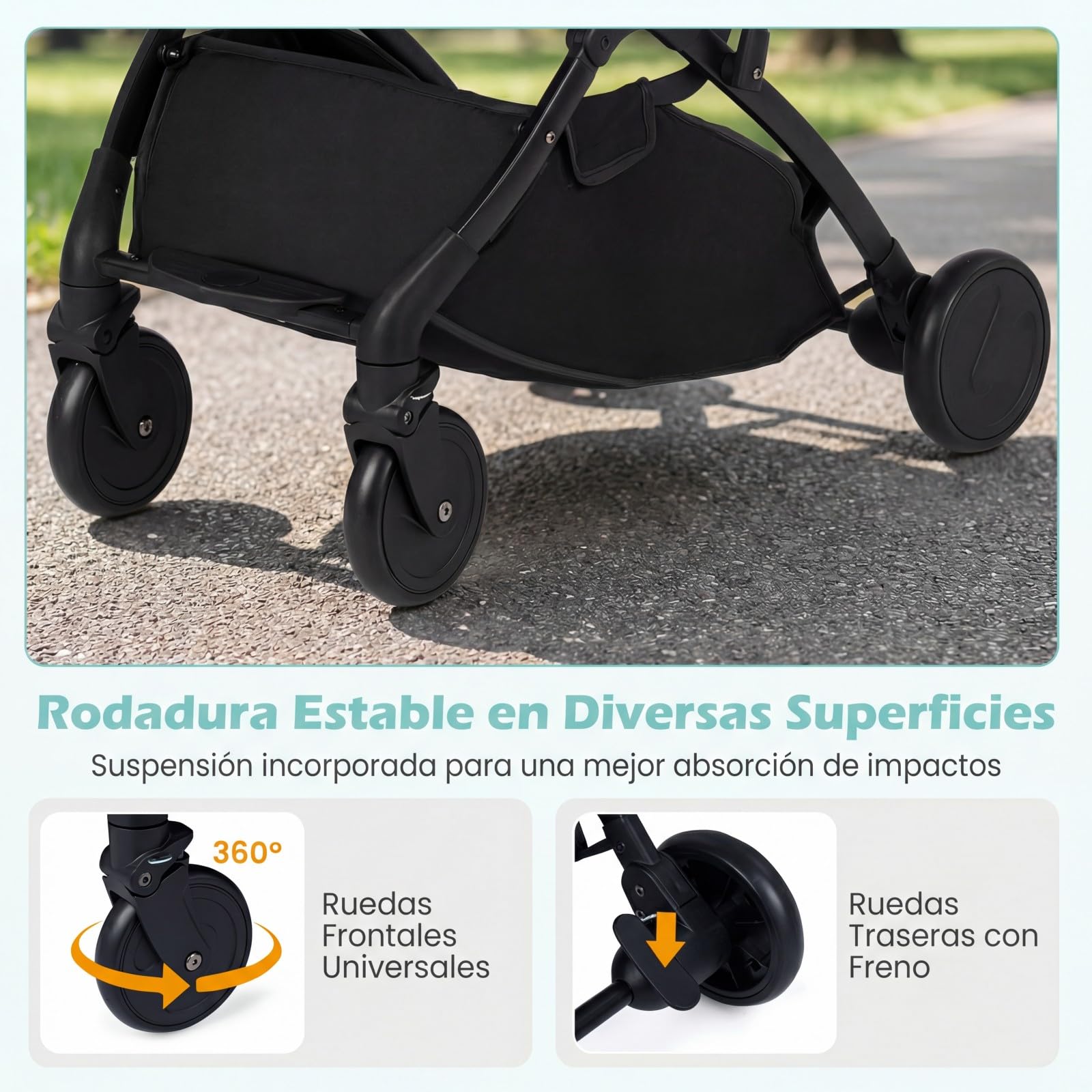 COSTWAY Silla de Paseo Plegable para Bebés, Cochecito Infantil Ligero con Respaldo, Capota y Reposapiés Ajustables, Cubierta para Lluvia,Saco para Pies y Cesta,Carrito para Niños de 0-36 Meses (Gris)