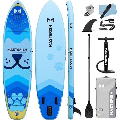 Inflatable Stand Up Paddle Boards with Premium SUP Paddle Board Accessories，10'8'' Paddle Boards Water Ripple Design,Wide Stable Non-Slip Comfort Deck for Adult & Youth