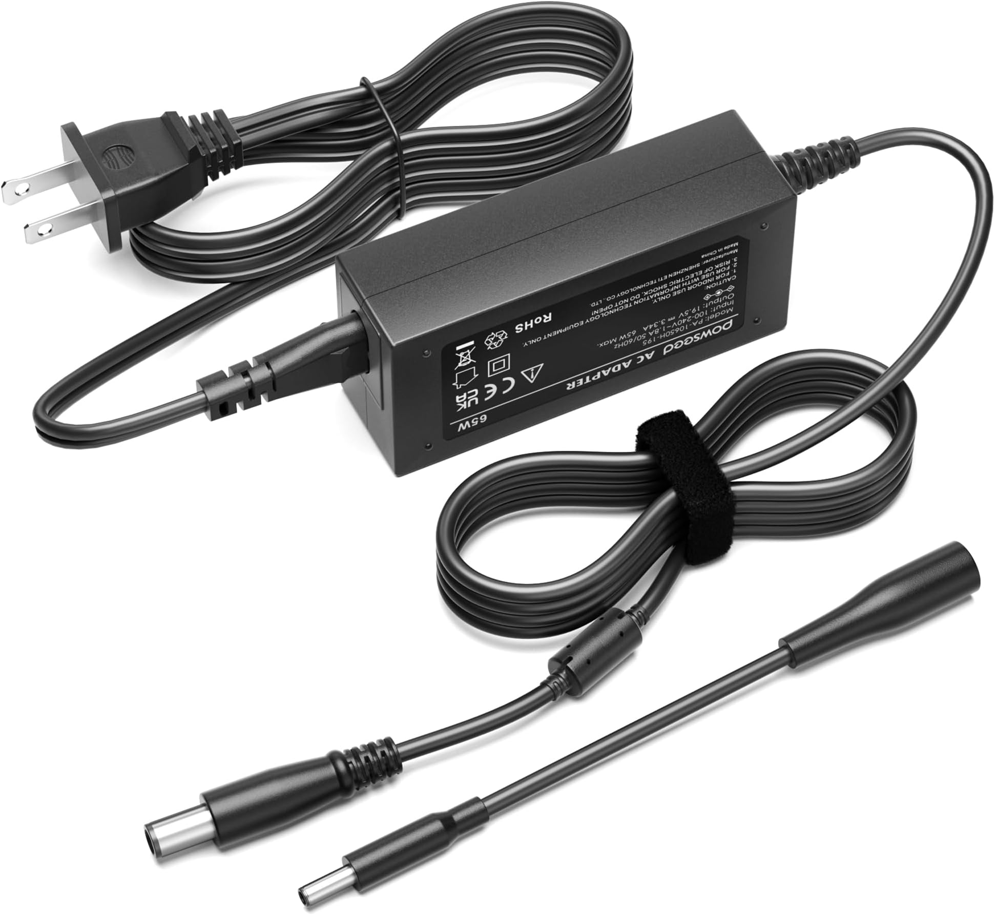 Powseed 65W Laptop Charger Replacement for 65W 45W Dell Laptop charger Compatible with Inspiron 11 13 14 15 17 3000 5000 7000 Series Vostro Latitude XPS AC Adapter Power Cord Round Tip 7.4mm and 4.5mm