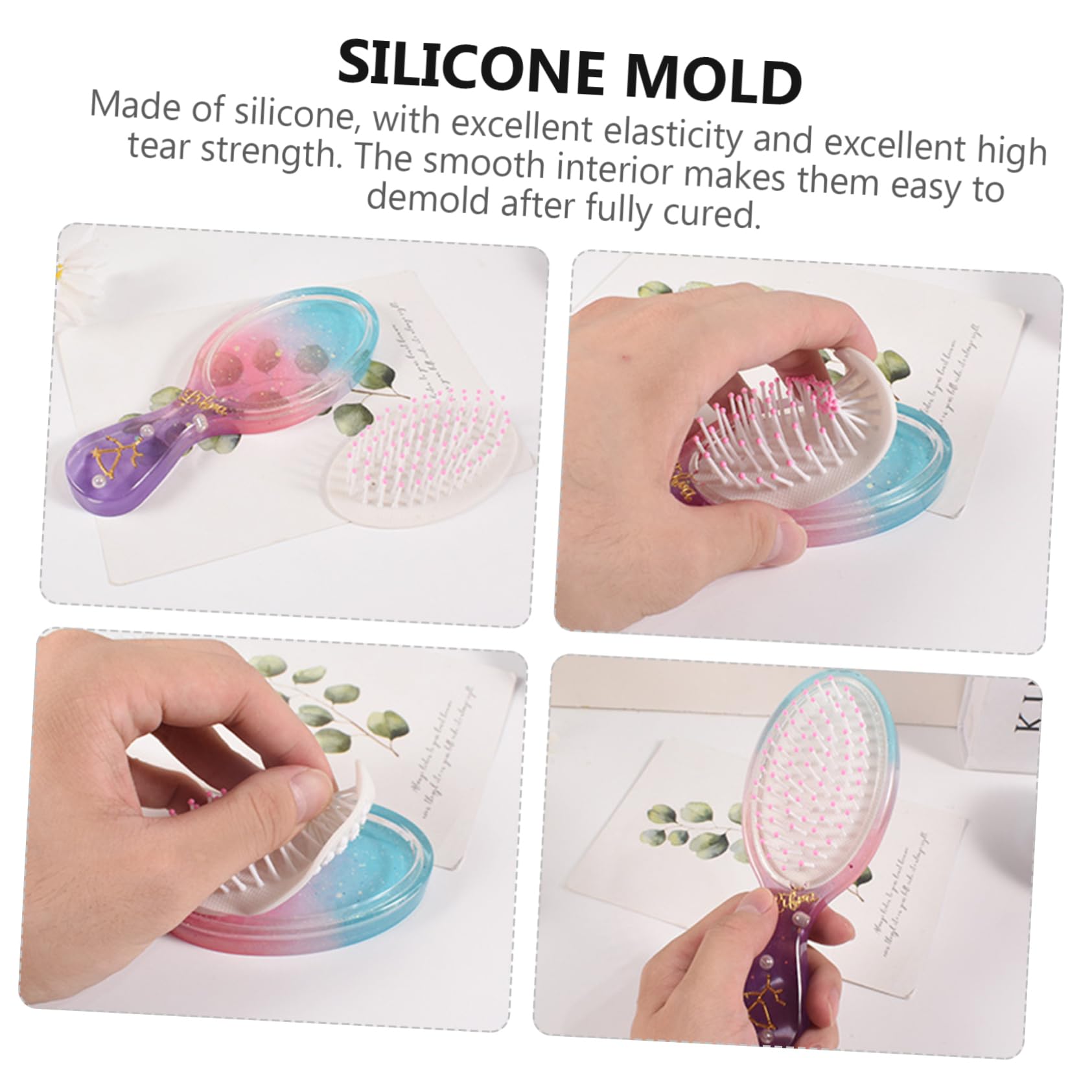 Operitacx Moules Silicone Époxy pour Peignes DIY 12 Pièces Réutilisables Flexibles Et Solide pour Bricolage Et Création De Présents