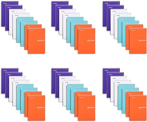 Vista 11 de Mintra Office Steno Book - (colores pastel, 4 blocs por paquete, con rayas Gregg) – 6 x 9 pulgadas, 70 hojas, cuaderno para escribir notas